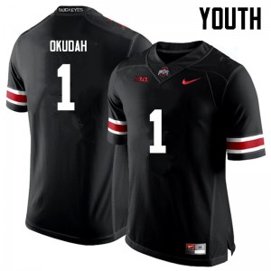 Youth OSU Buckeyes #1 Jeffrey Okudah Black Game Stitched Jersey 785635-312