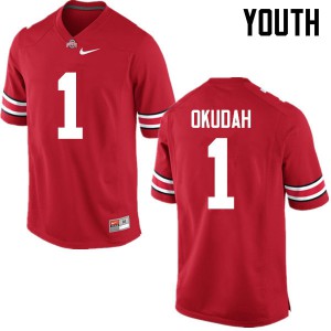 Youth Ohio State Buckeyes #1 Jeffrey Okudah Red Game NCAA Jerseys 704398-112