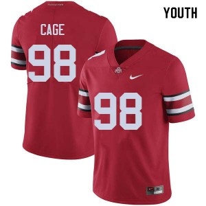 Youth Ohio State #98 Jerron Cage Red Official Jerseys 250556-712