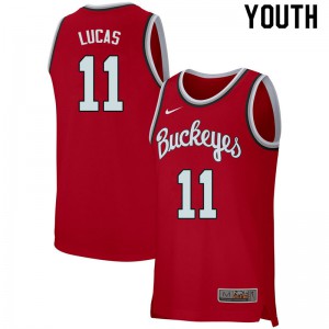 Youth OSU Buckeyes #11 Jerry Lucas Retro Scarlet Player Jersey 408148-378