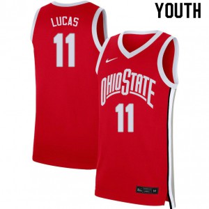 Youth OSU #11 Jerry Lucas Scarlet Basketball Jerseys 478422-640