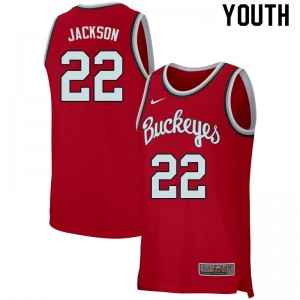 Youth Ohio State Buckeyes #22 Jim Jackson Retro Scarlet Stitched Jersey 791678-243