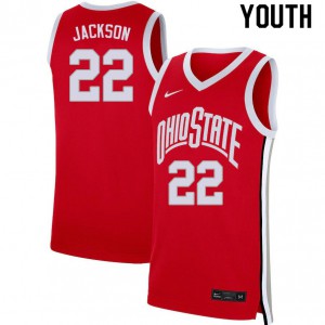 Youth Ohio State Buckeyes #22 Jim Jackson Scarlet Official Jersey 145796-948