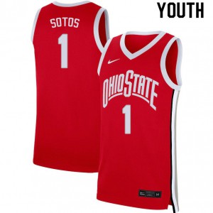 Youth Ohio State Buckeyes #1 Jimmy Sotos Scarlet University Jersey 844324-762