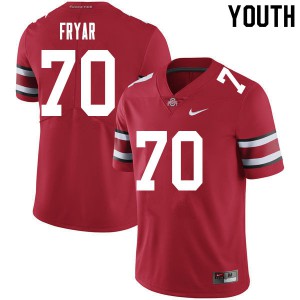 Youth OSU Buckeyes #70 Josh Fryar Red Embroidery Jersey 223052-511