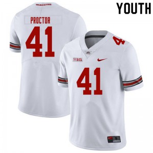 Youth Ohio State Buckeyes #41 Josh Proctor White High School Jerseys 233560-355