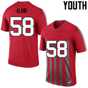 Youth Ohio State #58 Joshua Alabi Throwback Game Alumni Jersey 194492-239