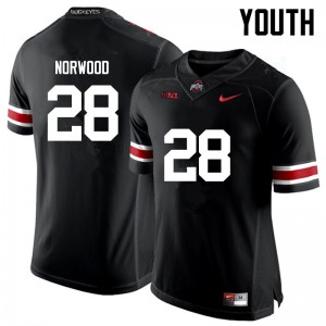 Youth OSU Buckeyes #28 Joshua Norwood Black Game Stitched Jersey 359241-534