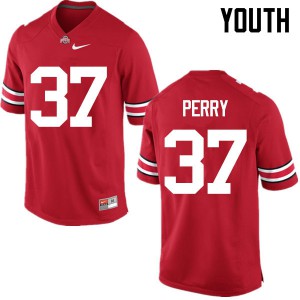 Youth Ohio State Buckeyes #37 Joshua Perry Red Game Football Jersey 361213-904