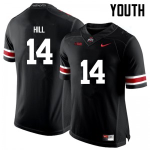 Youth Ohio State #14 KJ Hill Black Game Stitch Jerseys 616052-128