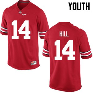 Youth Ohio State #14 KJ Hill Red Game Stitched Jerseys 698579-277