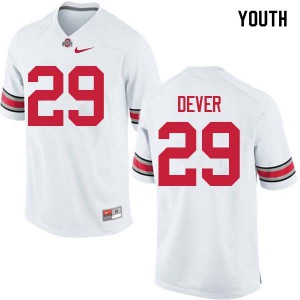 Youth Ohio State Buckeyes #29 Kevin Dever White Stitched Jerseys 530028-730