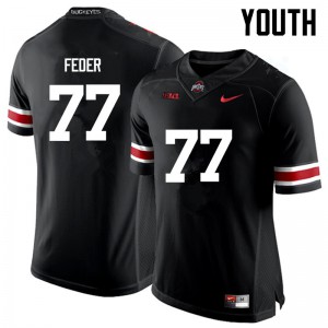 Youth Ohio State #77 Kevin Feder Black Game Player Jersey 184501-215