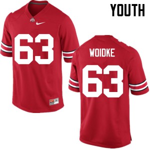 Youth OSU Buckeyes #63 Kevin Woidke Red Game Stitched Jersey 704750-742