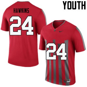 Youth Ohio State #24 Kierre Hawkins Throwback Game College Jerseys 423894-773