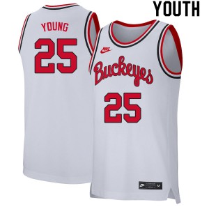 Youth OSU Buckeyes #25 Kyle Young Retro White Stitch Jerseys 434236-404