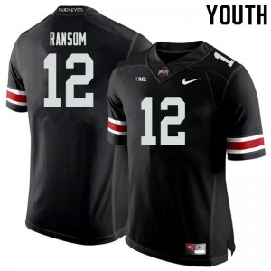 Youth OSU Buckeyes #12 Lathan Ransom Black Official Jerseys 993061-371