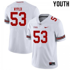 Youth Ohio State #53 Luke Wypler White Stitch Jersey 964281-325