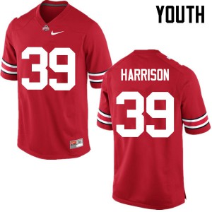 Youth Ohio State #39 Malik Harrison Red Game College Jerseys 786646-751