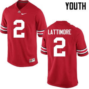 Youth Ohio State Buckeyes #2 Marshon Lattimore Red Game NCAA Jersey 871258-173