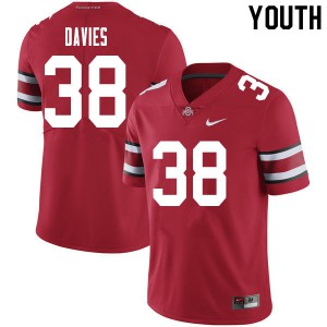Youth Ohio State #38 Marvin Davies Red College Jersey 174719-175
