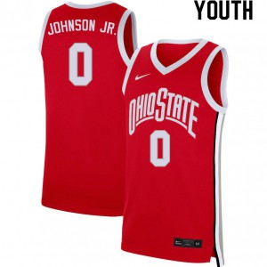 Youth OSU Buckeyes #0 Meechie Johnson Jr. Scarlet Stitch Jersey 777036-131
