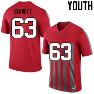 Youth OSU Buckeyes #63 Michael Bennett Throwback Game Official Jerseys 395033-306