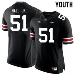 Youth Ohio State Buckeyes #51 Michael Hall Jr. Black NCAA Jerseys 175507-473
