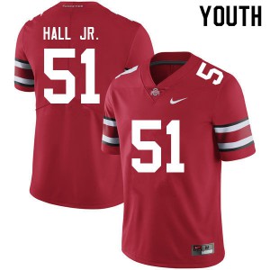 Youth OSU #51 Michael Hall Jr. Red Player Jerseys 241372-365