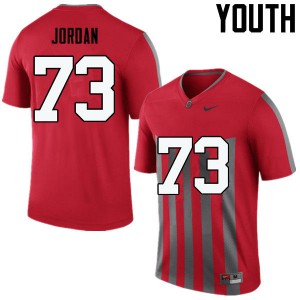 Youth Ohio State Buckeyes #73 Michael Jordan Throwback Game Football Jerseys 910776-585