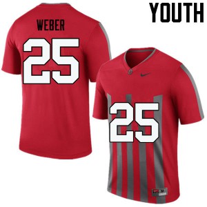 Youth OSU Buckeyes #25 Mike Weber Throwback Game Player Jersey 940643-782