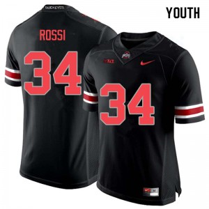 Youth Ohio State Buckeyes #34 Mitch Rossi Blackout Football Jerseys 621760-410