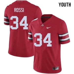 Youth Ohio State Buckeyes #34 Mitch Rossi Red Football Jerseys 468191-768