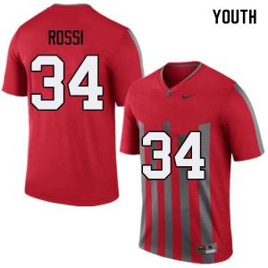 Youth Ohio State #34 Mitch Rossi Throwback NCAA Jerseys 162274-600