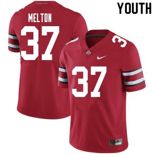 Youth Ohio State Buckeyes #37 Mitchell Melton Red High School Jersey 586781-405