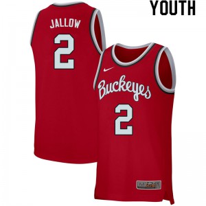 Youth Ohio State #2 Musa Jallow Retro Scarlet College Jersey 583454-676