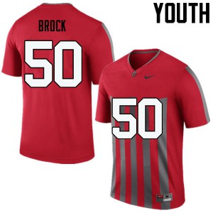 Youth OSU #50 Nathan Brock Throwback Game Football Jerseys 247069-345