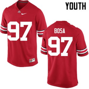 Youth OSU Buckeyes #97 Nick Bosa Red Game Stitch Jerseys 582038-394