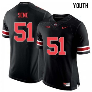 Youth Ohio State Buckeyes #51 Nick Seme Blackout Embroidery Jerseys 795397-707