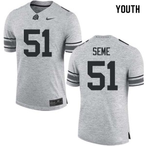 Youth OSU #51 Nick Seme Gray Official Jerseys 777030-843