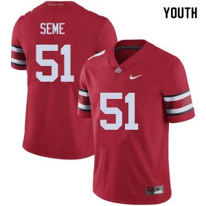 Youth Ohio State #51 Nick Seme Red Stitch Jerseys 795644-485