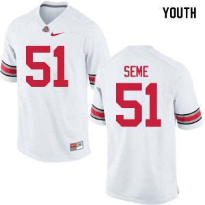 Youth Ohio State Buckeyes #51 Nick Seme White NCAA Jersey 390554-346