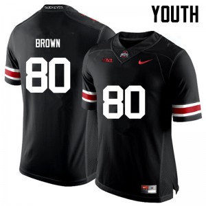 Youth Ohio State Buckeyes #80 Noah Brown Black Game College Jersey 276048-408
