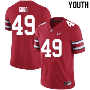 Youth Ohio State #49 Patrick Gurd Red College Jerseys 662552-350