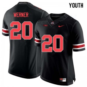 Youth OSU Buckeyes #20 Pete Werner Blackout Stitch Jerseys 839792-918