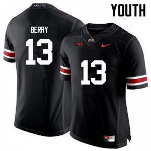 Youth Ohio State Buckeyes #13 Rashod Berry Black Game Embroidery Jerseys 557150-675