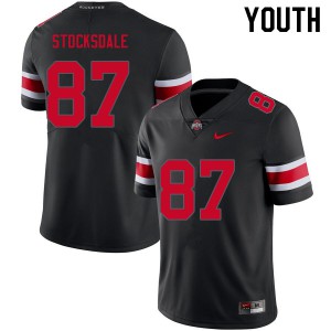Youth OSU Buckeyes #87 Reis Stocksdale Blackout Stitch Jersey 344797-540