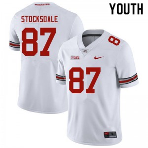 Youth OSU #87 Reis Stocksdale White Stitched Jerseys 936350-744