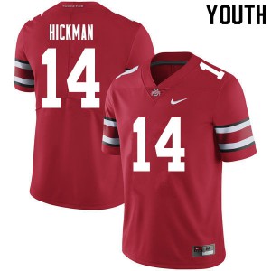 Youth OSU Buckeyes #14 Ronnie Hickman Red Stitch Jerseys 503384-222