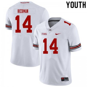 Youth Ohio State #14 Ronnie Hickman White High School Jersey 935330-873